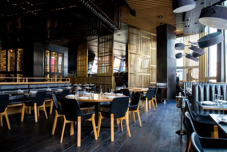 Restaurant dining room ready for service