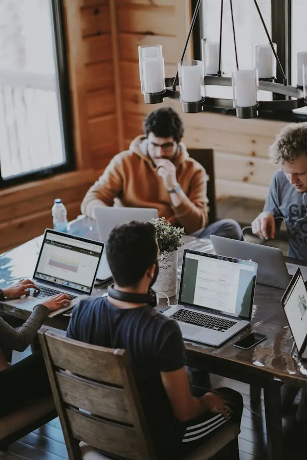 Business owners working together at a table